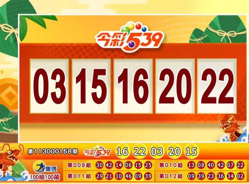 今彩539、39樂合彩開獎號碼。（擷取自三立iNEWS《全民i彩券》）